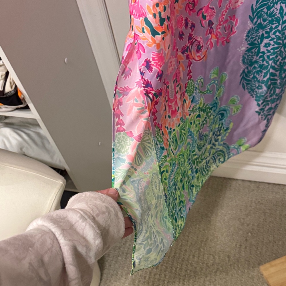 Lilly Pulitzer Bellalyn Satin Midi/Maxi Slip Dress in Sunshine Vibes Engineered - Picture 10 of 14